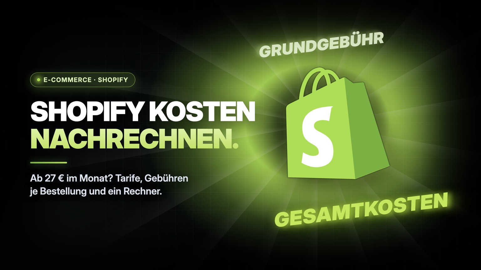 Shopify Kosten 2026: Tarife, Gebühren und Rechner, Blog-Header von inventivo